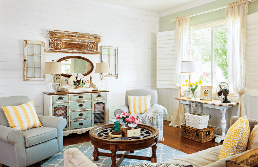 6 phong cách thiết kế nội thất đồng quê nổi bật 2025 4 Phong cách thiết kế Vintage Shabby Chic - Nais Design