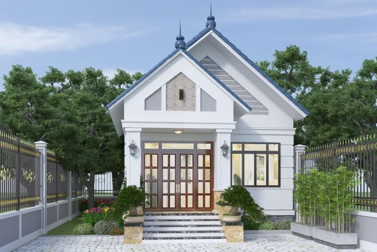Top 10 mẫu bản vẽ nhà cấp 4 2 phòng ngủ đẹp, tiện nghi và tiết kiệm chi phí 1 Nhà cấp 4 mái Thái 2 phòng ngủ