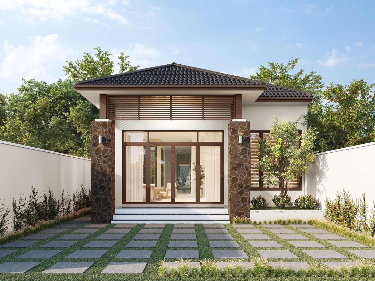 Top 5 mẫu bản vẽ nhà cấp 4 5x10m đẹp, tiện nghi, tiết kiệm chi phí 3 Nhà cấp 4 5x10m mái thái sang trọng