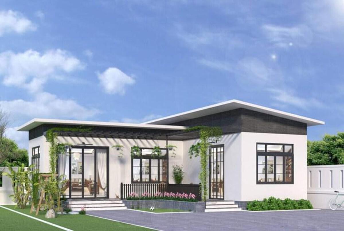Top 10 mẫu bản vẽ nhà cấp 4 2 phòng ngủ đẹp, tiện nghi và tiết kiệm chi phí 4 Nhà cấp 4 chữ L