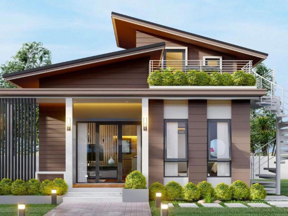 Top 10 mẫu bản vẽ nhà cấp 4 2 phòng ngủ đẹp, tiện nghi và tiết kiệm chi phí 5 Nhà cấp 4 mái lệch