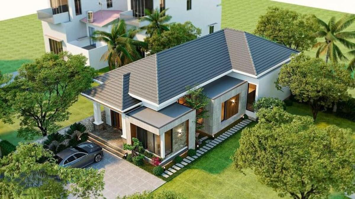 Mẫu nhà biệt thự nhà cấp 4 hiện đại, sang trọng được ưa chuộng nhất 2025 1 Biệt thự nhà vườn cấp 4 thoáng mát