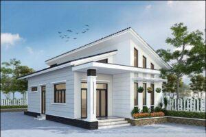 bản vẽ nhà mái lệch