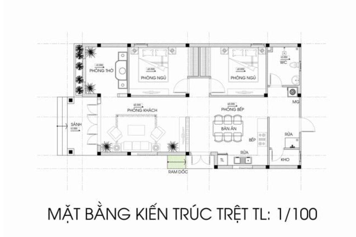 Bản vẽ nhà mái lệch - Xu hướng kiến trúc hiện đại 1 bản vẽ nhà mái lệch