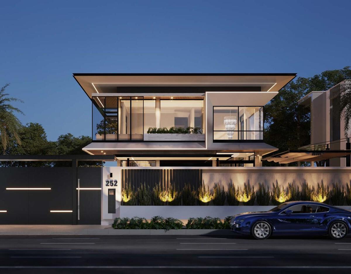 Các mẫu xây nhà kiểu villa đẹp, hiện đại và sang trọng 1 Mẫu villa hiện đại tối giản