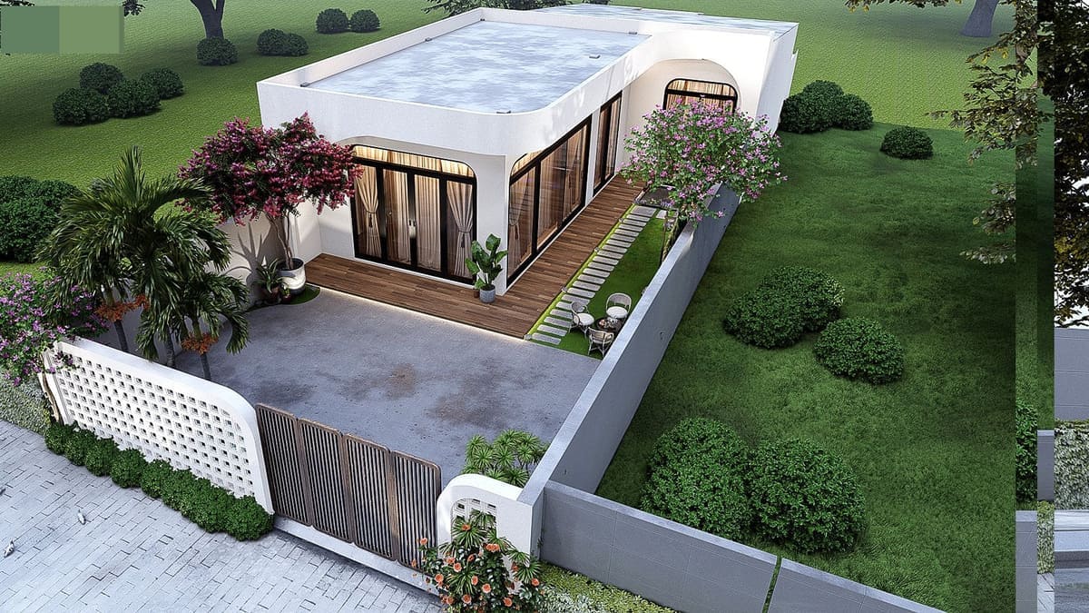 Bản vẽ nhà cấp 4 3 phòng ngủ 100m2 – Giải pháp tối ưu cho gia đình hiện đại 3 Nhà cấp 4 3 phòng ngủ 100m2 có sân vườn