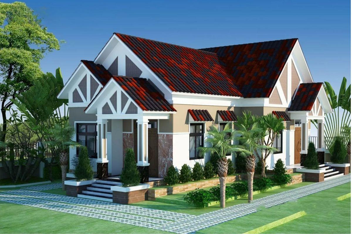 4 mẫu nhà cấp 4 mái thái 8x12m đẹp, hiện đại, chi phí hợp lý 3 mẫu nhà cấp 4 mái thái 8x12m