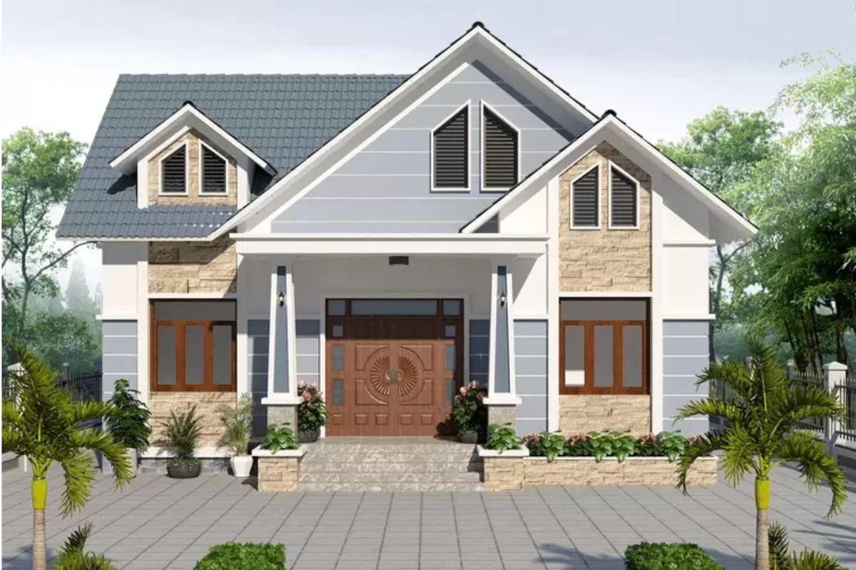 4 mẫu nhà cấp 4 mái thái 8x12m đẹp, hiện đại, chi phí hợp lý 1 mẫu nhà cấp 4 mái thái 8x12m