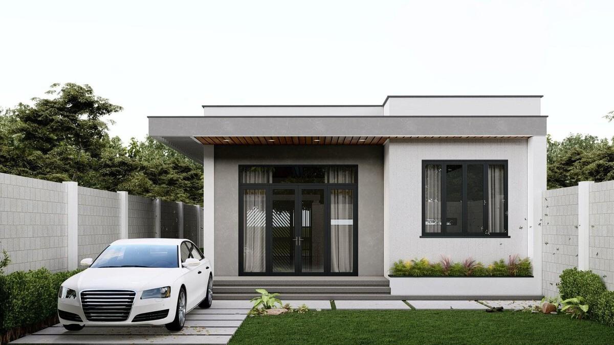 Các mẫu xây nhà cấp 4 đẹp, hiện đại và tiết kiệm chi phí 3 Mẫu xây nhà cấp 4 mái bằng