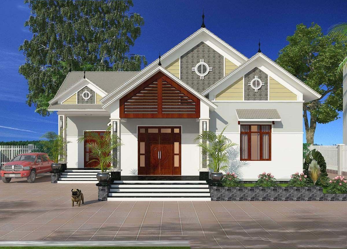 Các mẫu xây nhà cấp 4 đẹp, hiện đại và tiết kiệm chi phí 2 Mẫu xây nhà cấp 4 mái Thái