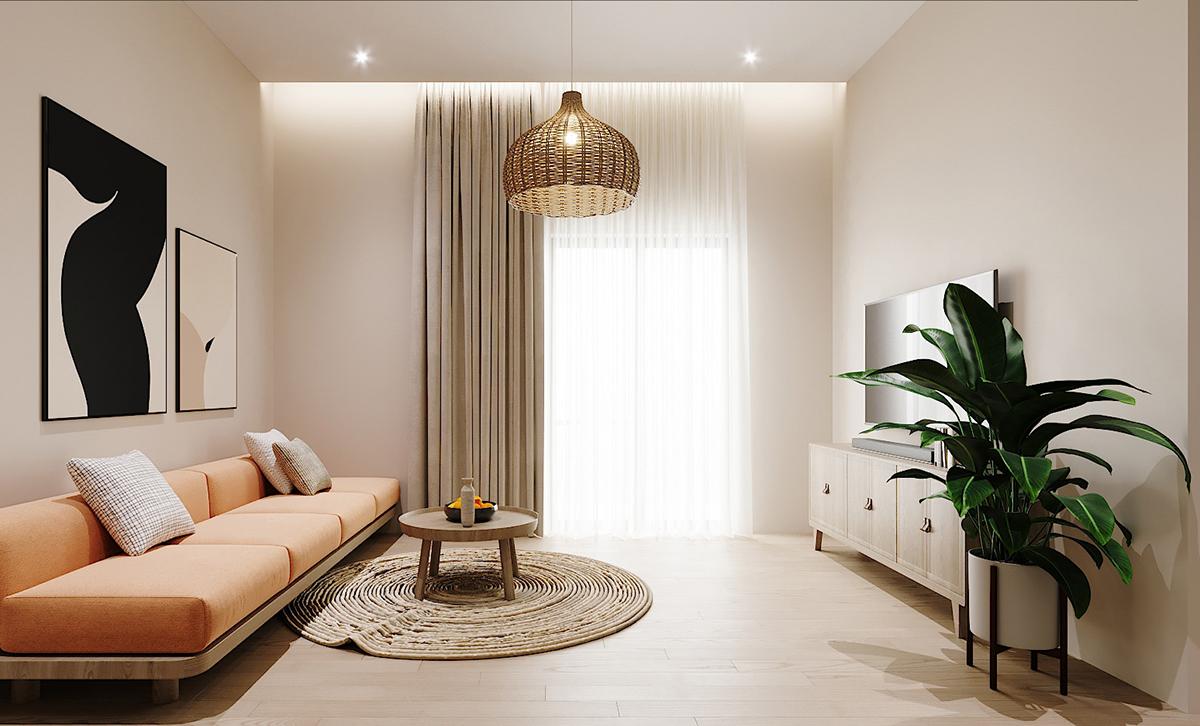 Thiết kế nội thất phòng khách giá rẻ – Giải pháp tối ưu không gian sống hiện đại 4 Mẫu phòng khách nhỏ gọn cho chung cư mini