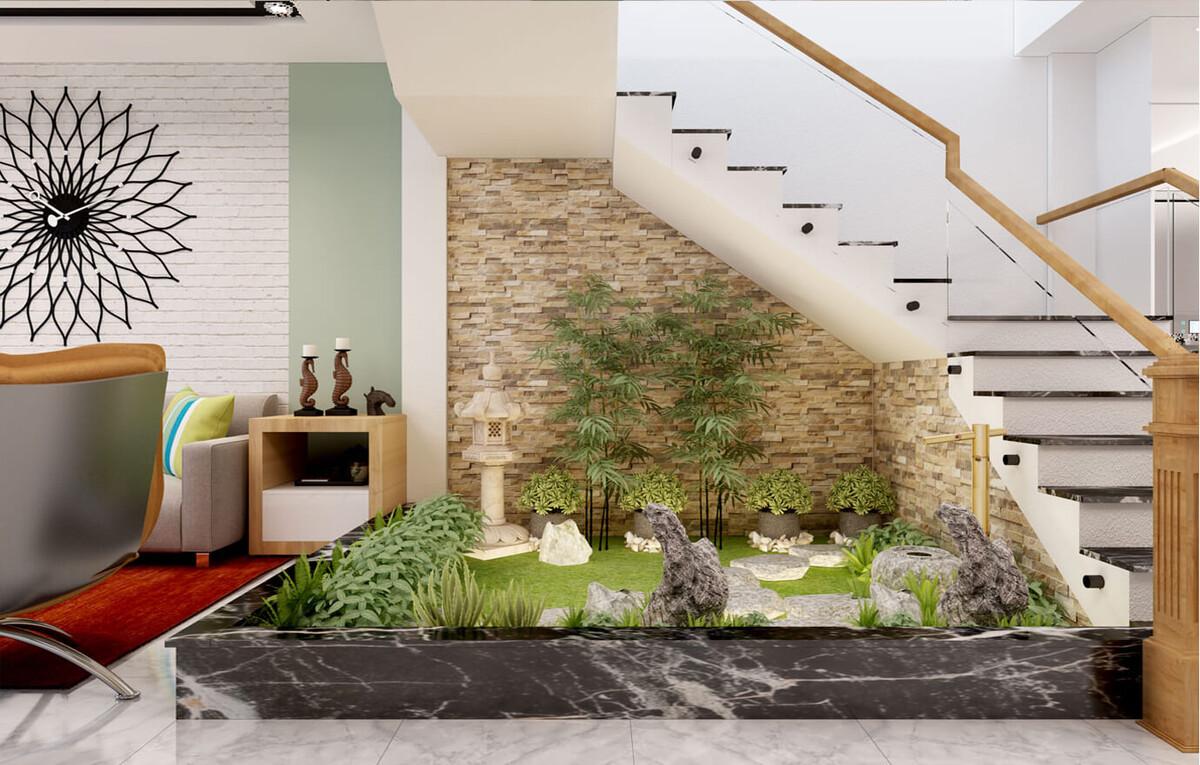 Các mẫu tiểu cảnh đẹp trong nhà – Ý tưởng sáng tạo cho không gian sống xanh 3 Tiểu cảnh phòng khách